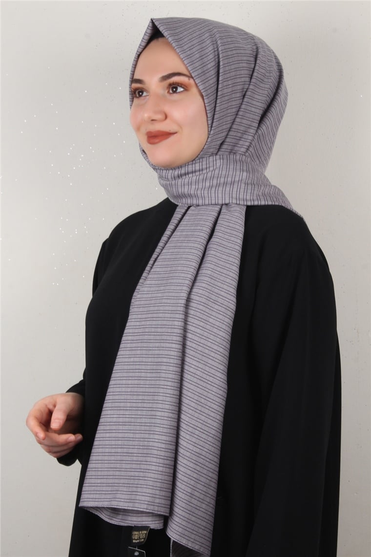 % 100 Cotton Carre Şal 8083-12 Mor