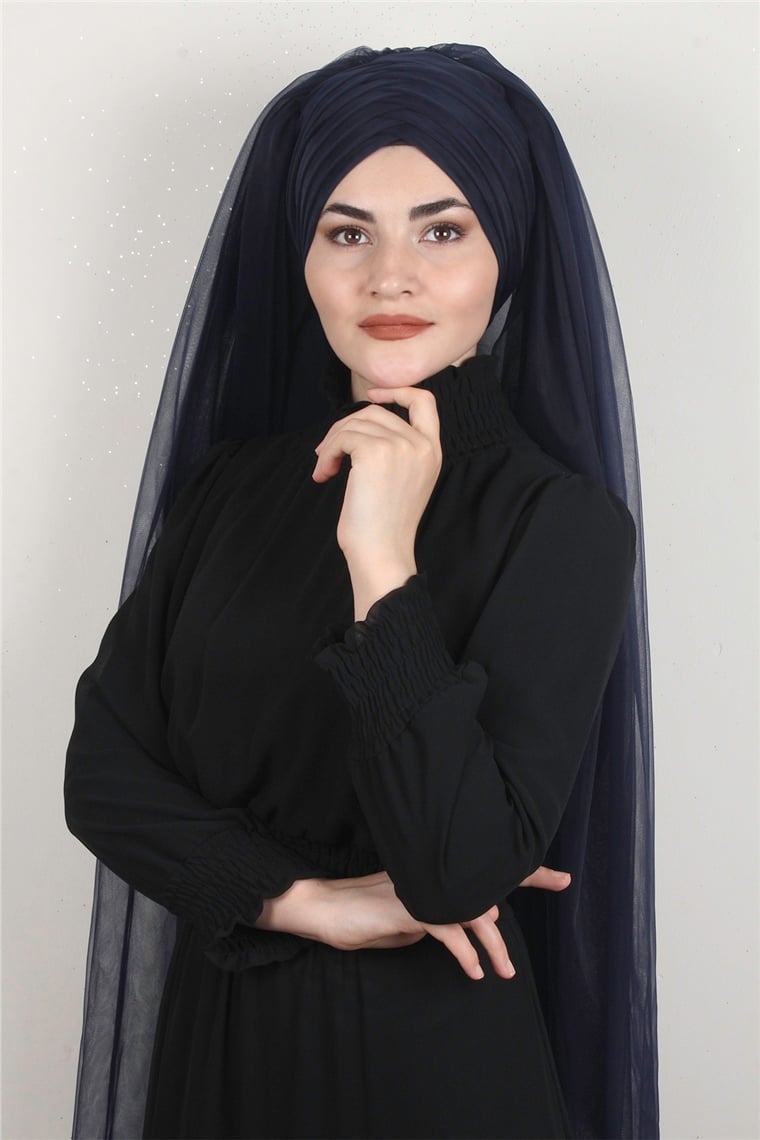 Âlâ Tül Şal 2021-9 Lacivert