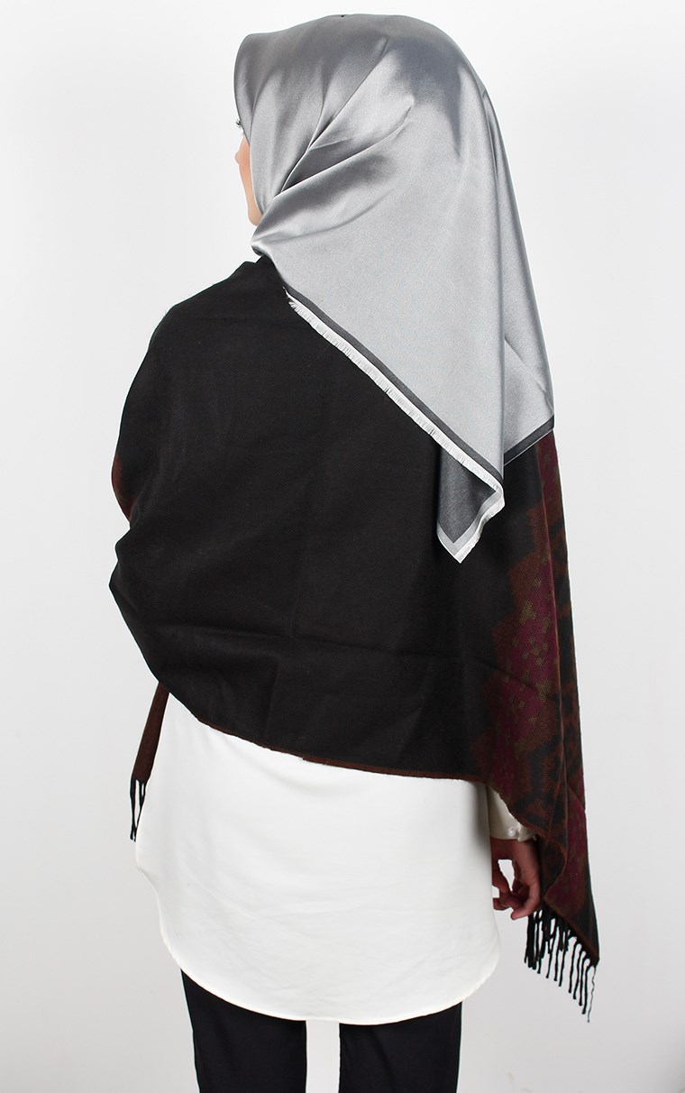 511-0012-01 GENİŞ OMUZ ŞALI GRİ