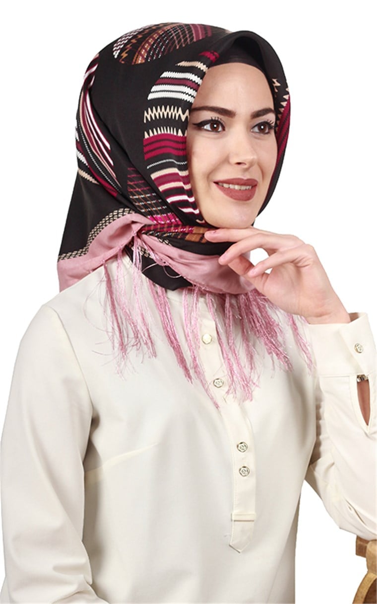 111-0016-02 PİRAMİT PÜSKÜLLÜ EŞARP