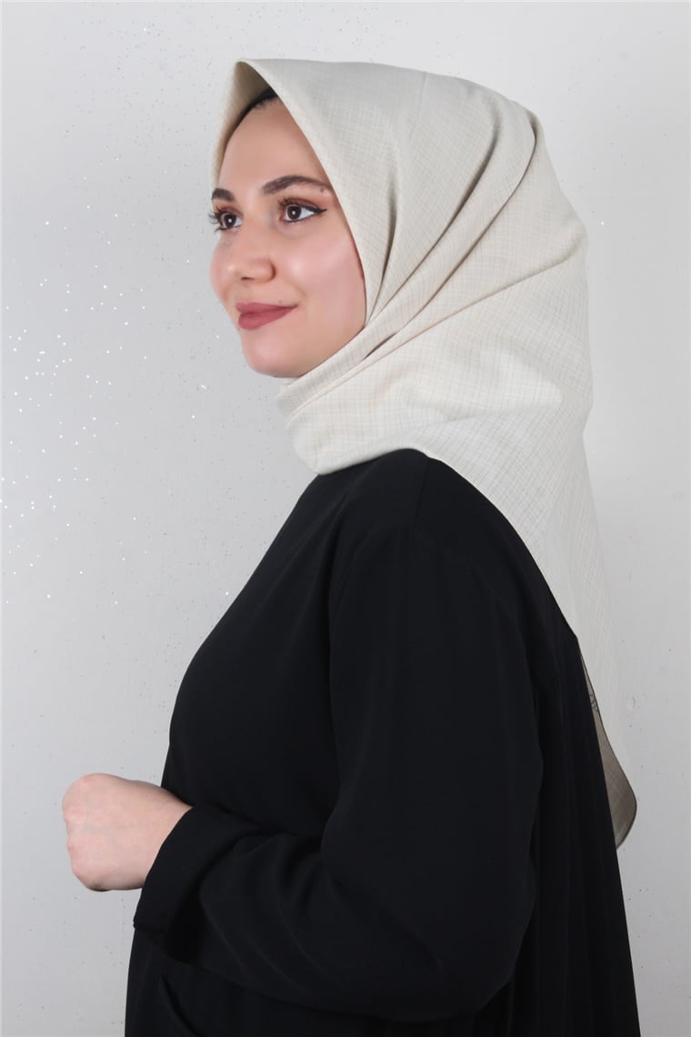 %100 Cotton Carre Eşarp 8082-01 Taş