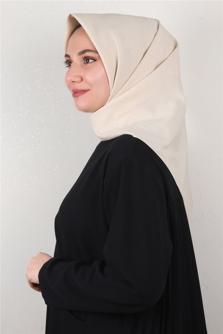 %100 Cotton Carre Eşarp 8082-02 Çöl Beji 