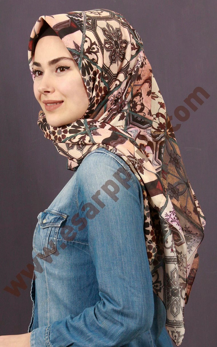 %100 Pamuk Şal Eşarp 1040-3