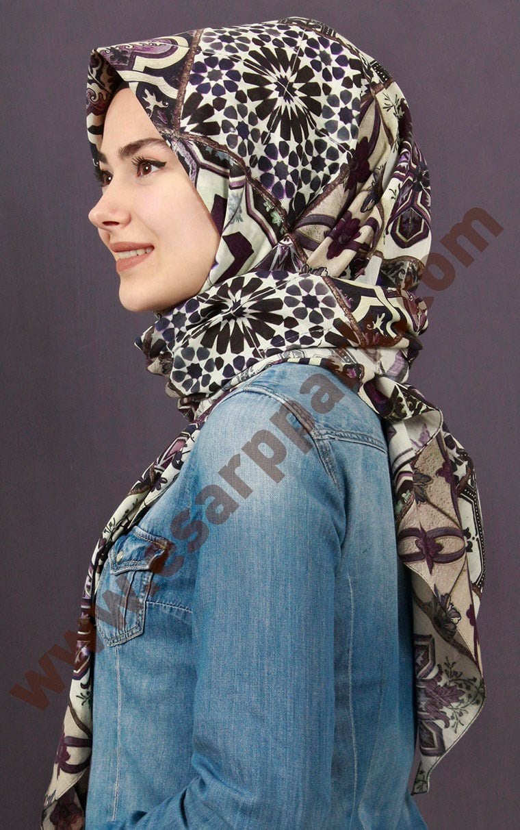 %100 Pamuk Şal Eşarp 1040-8