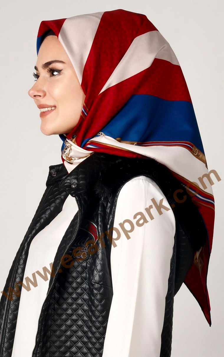 102-0018-09 U.S POLO ASSN EŞARP KIRMIZI KREM