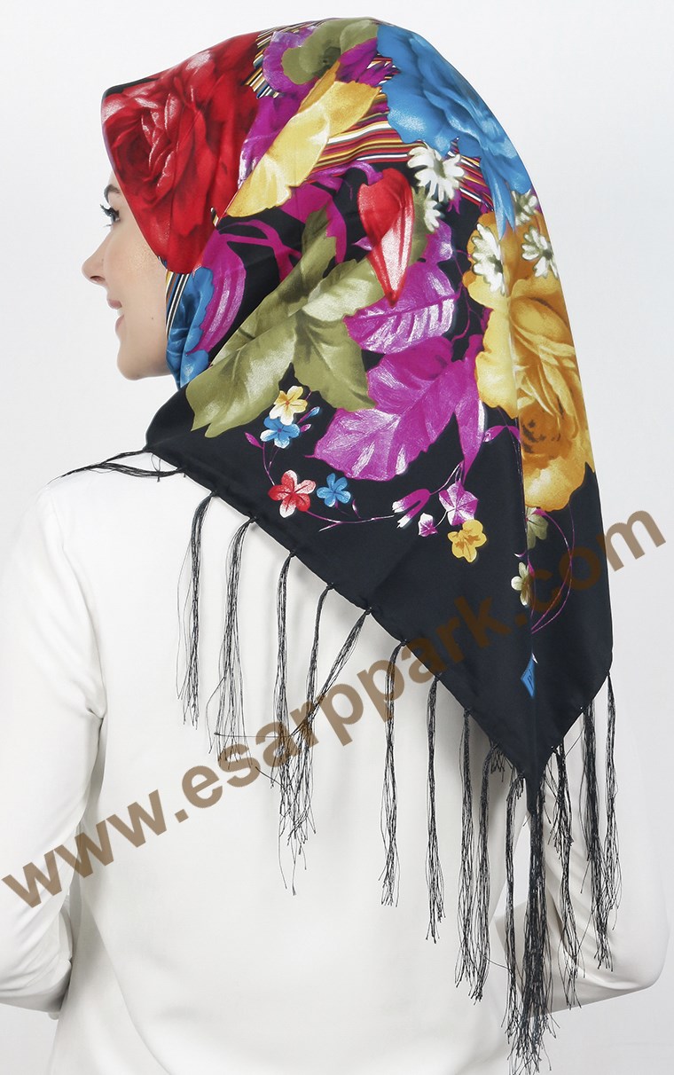 111-0011-16 PİRAMİT PÜSKÜLLÜ EŞARP