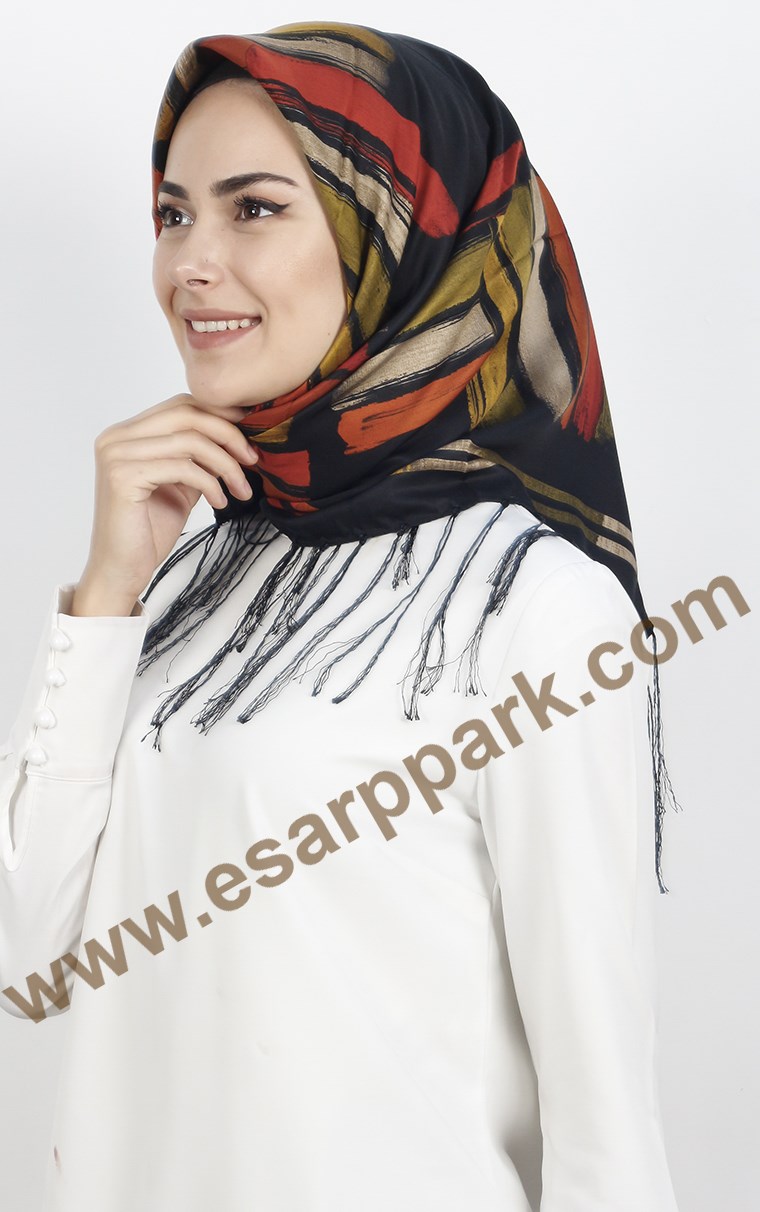 111-0011-17 PİRAMİT PÜSKÜLLÜ EŞARP