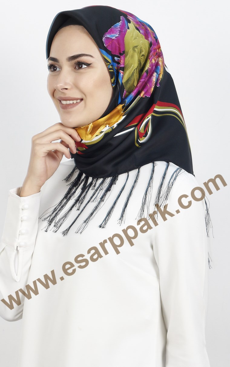 111-0012-04 PİRAMİT PÜSKÜLLÜ EŞARP