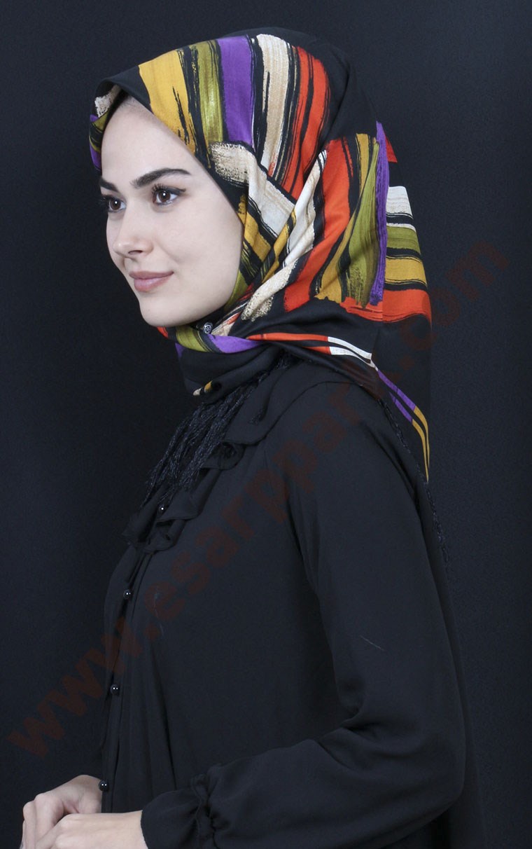111-0013-36  PİRAMİT PÜSKÜLLÜ EŞARP