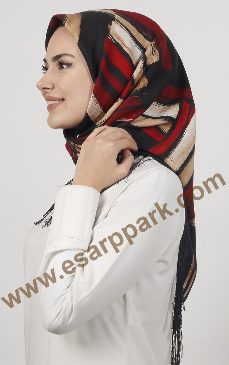 111-0016-06 PİRAMİT PÜSKÜLLÜ EŞARP