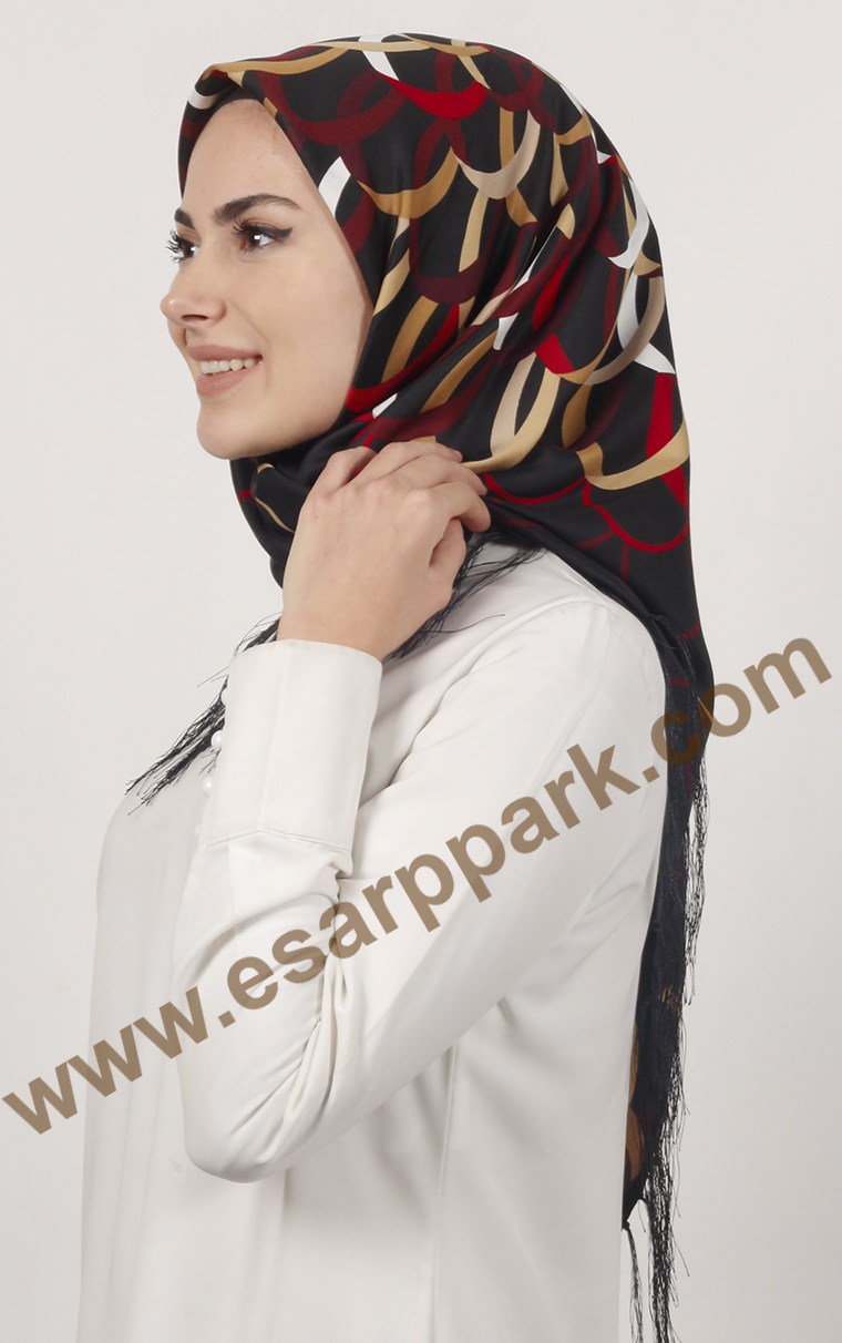 111-0021-07 PİRAMİT PÜSKÜLLÜ EŞARP