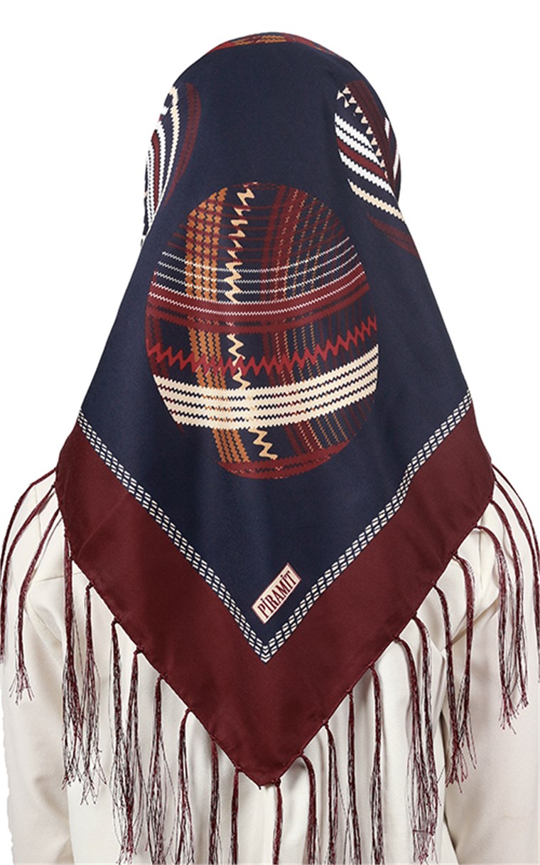 111-0016-07 PİRAMİT PÜSKÜLLÜ EŞARP