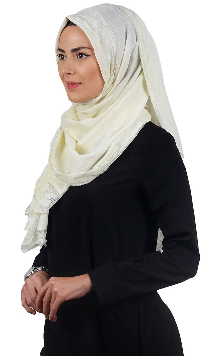 Dantelli Paşmina Şal 1243-15