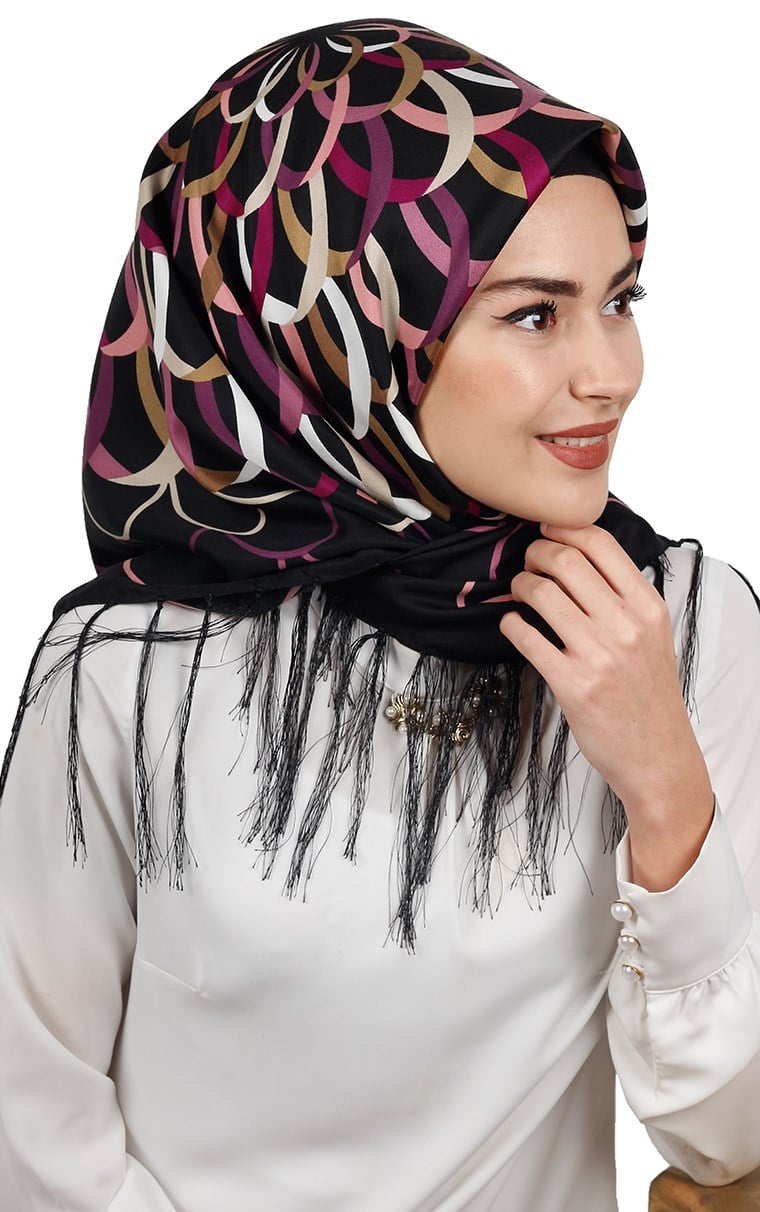 111-0014-02 PİRAMİT PÜSKÜLLÜ EŞARP