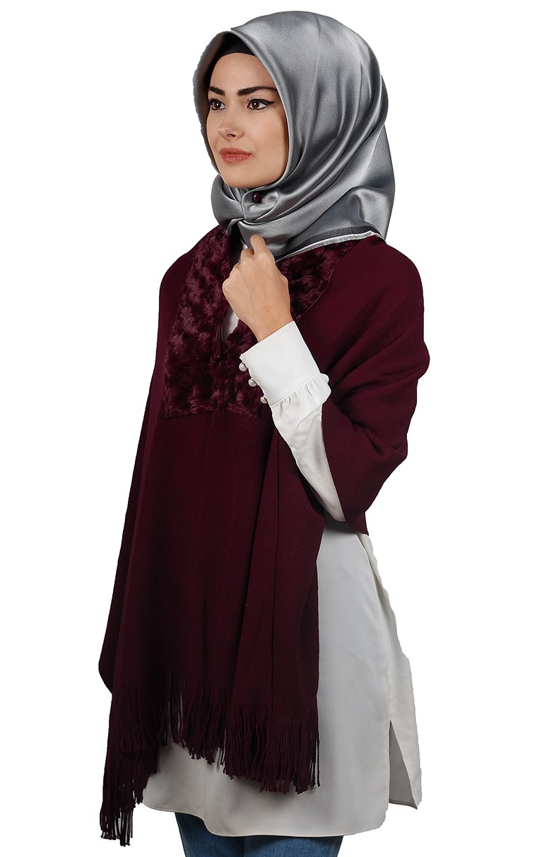 Kürklü Triko Omuz Şalı 2020-1