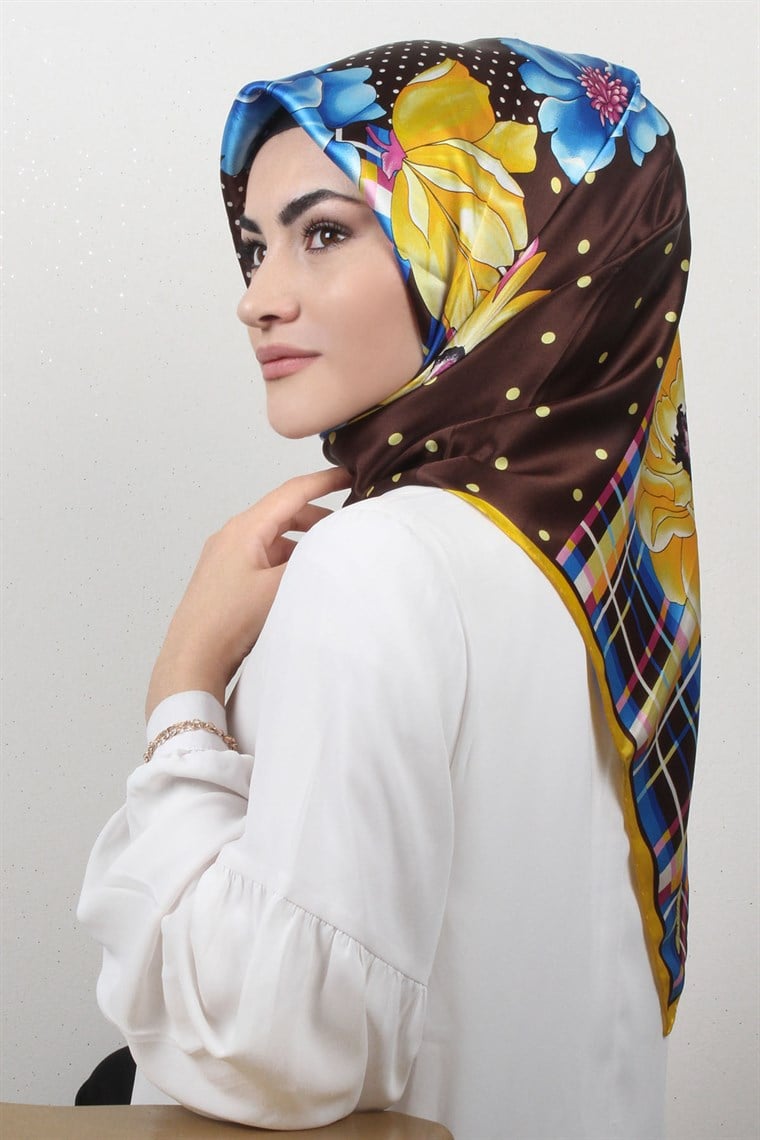 4383-08 ARMİNE İPEK VİZON NAR ÇİÇEĞİ