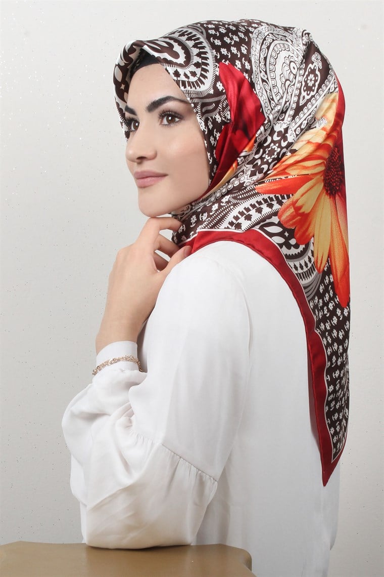 4383-13 ARMİNE İPEK LACİ KIRMIZI