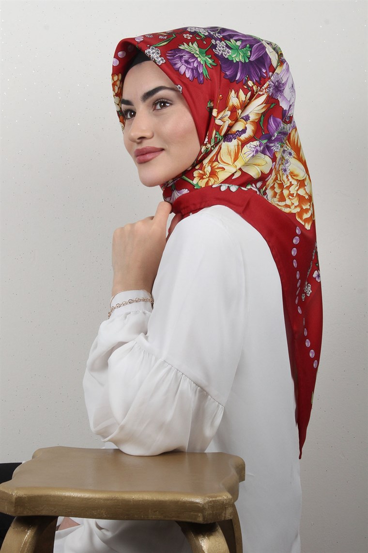 4504-17 ARMİNE İPEK TURKUAZ GRİ