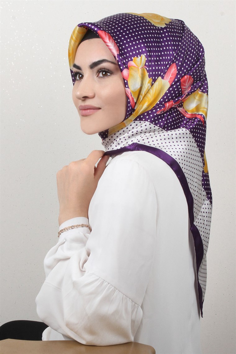 4529-16 ARMİNE İPEK SİYAH TURKUAZ