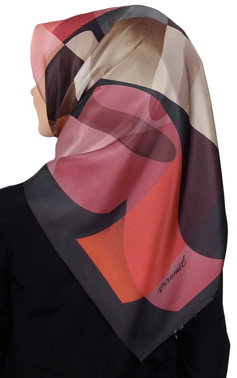 Piramit Tafta Dijital Eşarp 1917-10