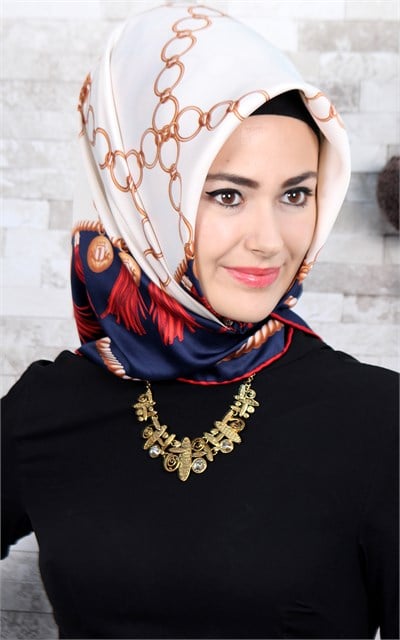 102-0020-03 U.S POLO ASSN EŞARP LACİVERT KREM