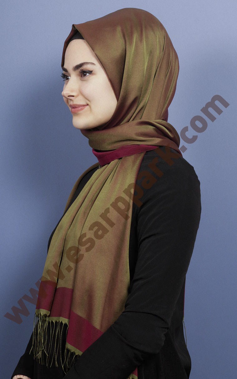 502-0007-09 TAKİNLİ ŞAL YEŞİL MÜRDÜM