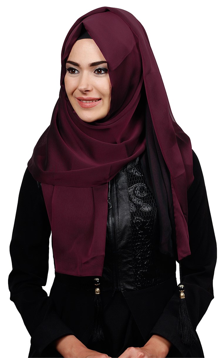 Püsküllü İki Renk Tesettür Şal 1220-14