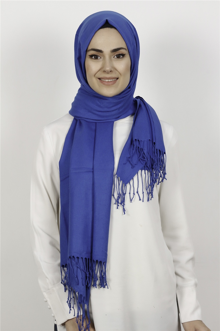 520-0001-13 DÜZ PAŞMİNA ŞAL SAKS