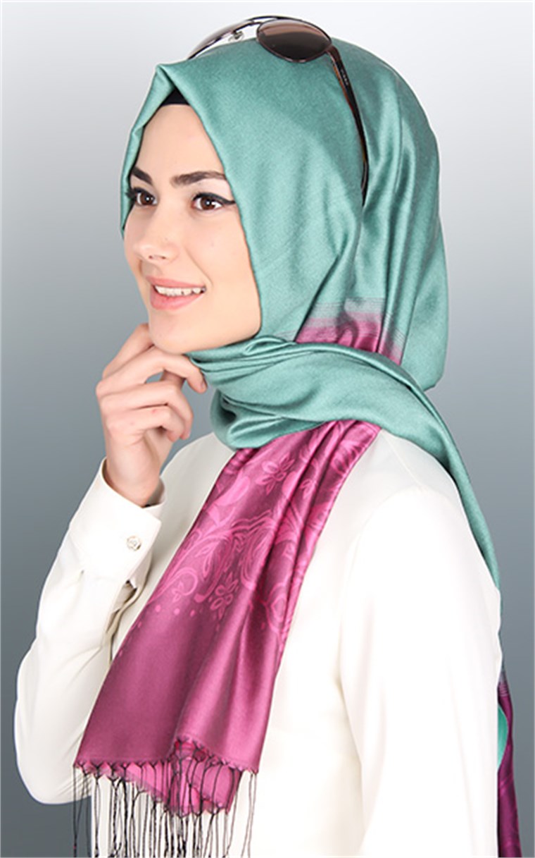 500-0013-34 ÇİFT YÖNLÜ İPEKSİ ŞAL