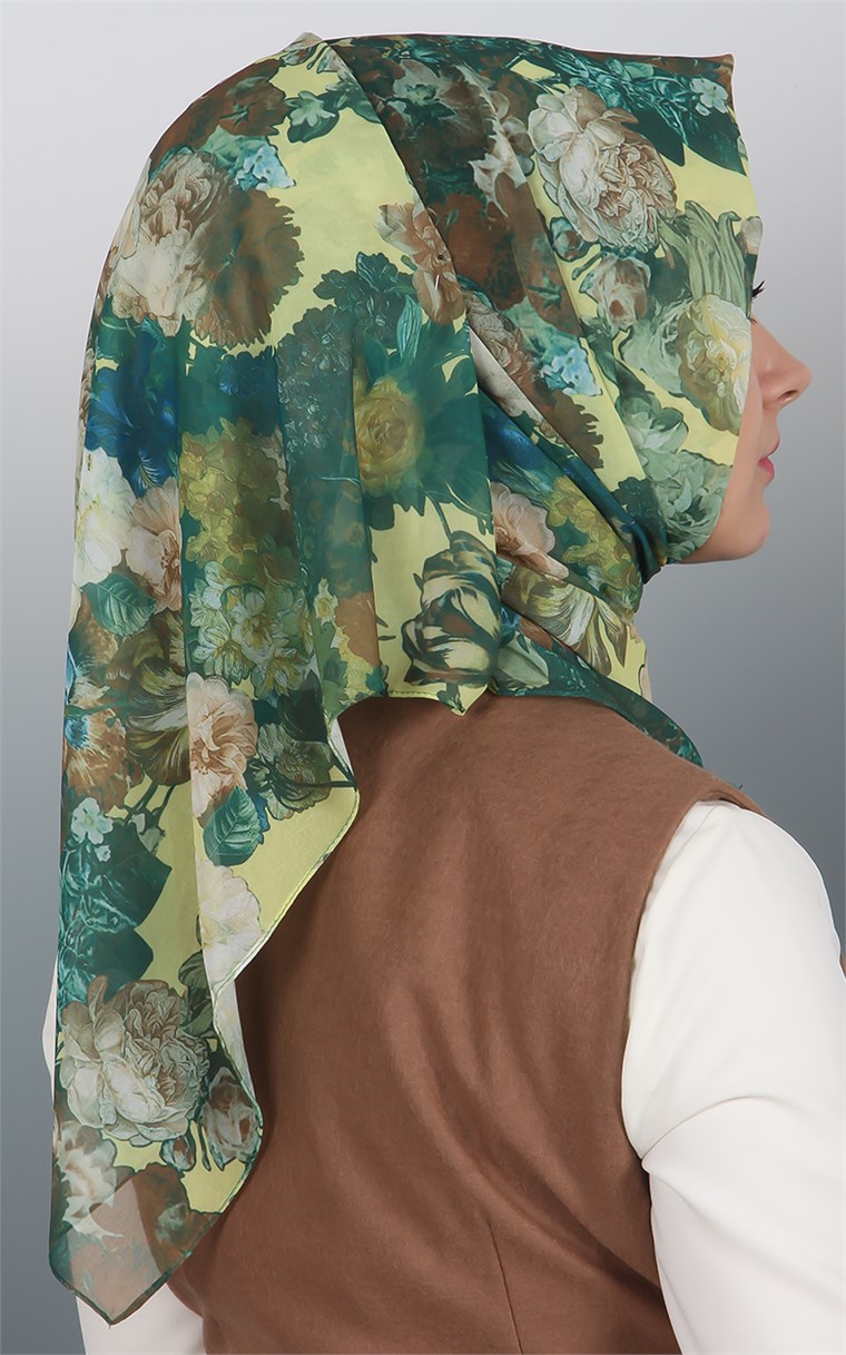 525-0001-01 FİESTA KREP ŞAL AÇIK YEŞİL