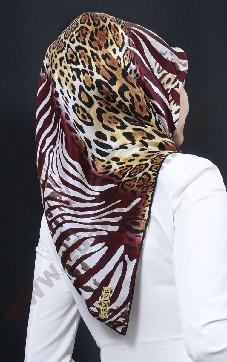 6769-07 ARMİNE İPEK EŞARP 2015 YAZ BORDO