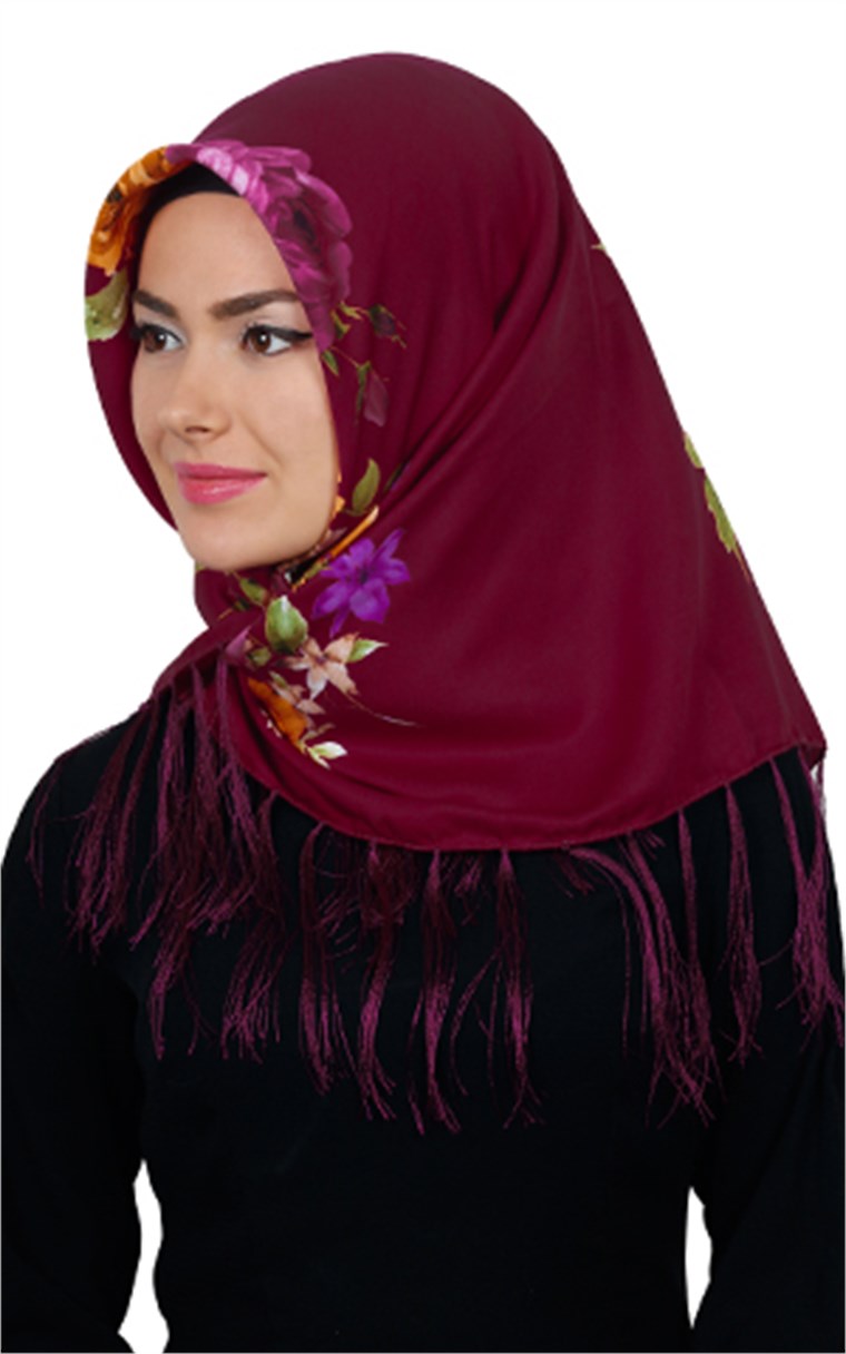 111-0015-03 PİRAMİT PÜSKÜLLÜ EŞARP