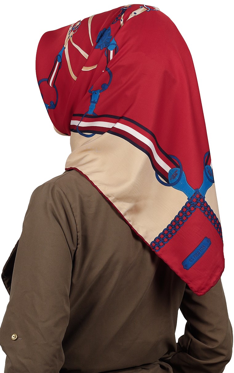 102-0028-01 U.S POLO ASSN EŞARP CAMEL KIRMIZI