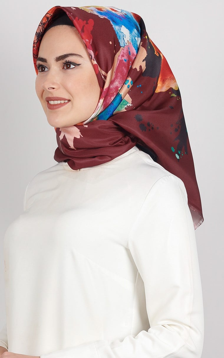 Piramit Tafta Dijital Eşarp 1921-9