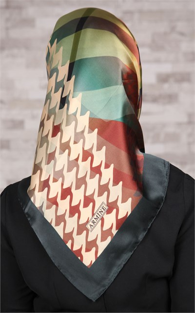 6435-23 ARMİNE İPEK EŞARP 2015 YAZ YEŞİL