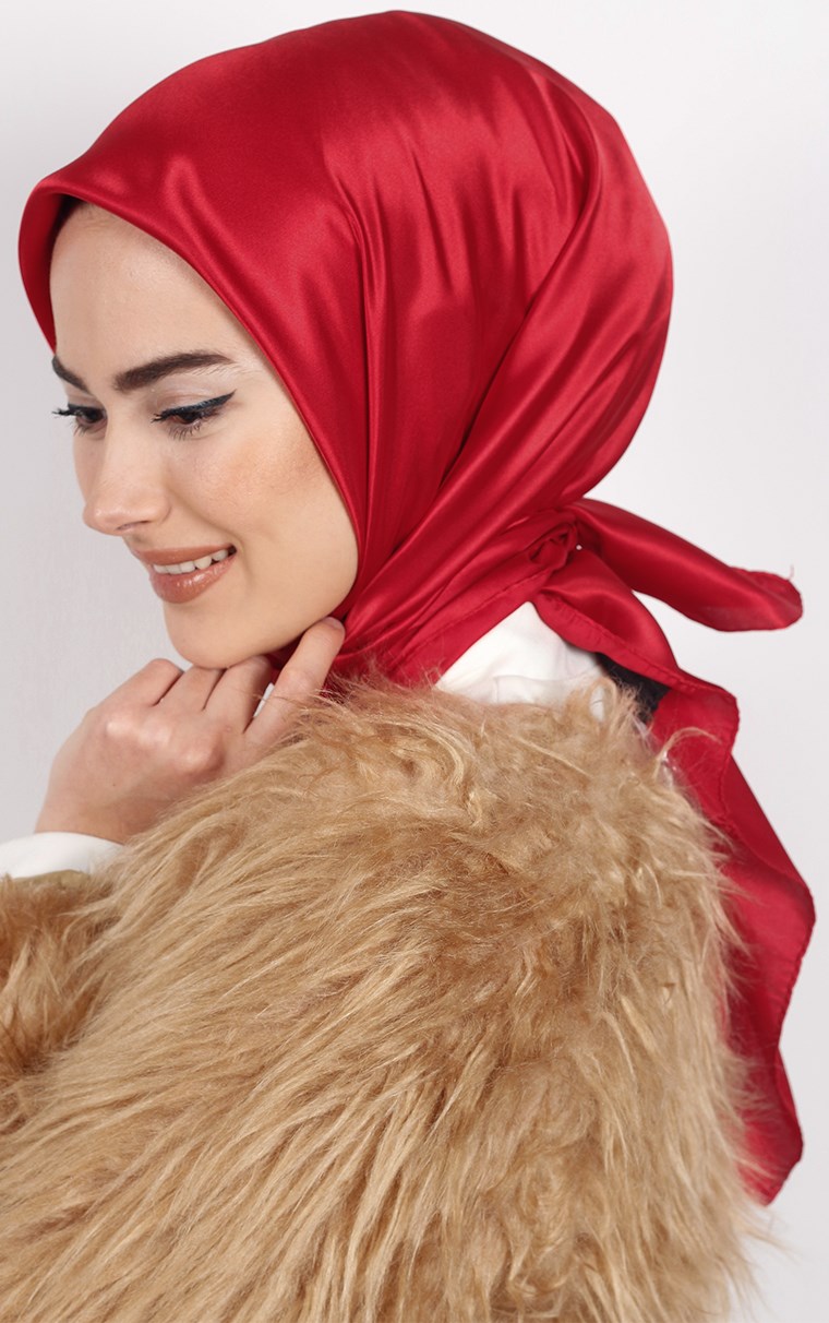 Düz Renk Saten Eşarp 1041-15