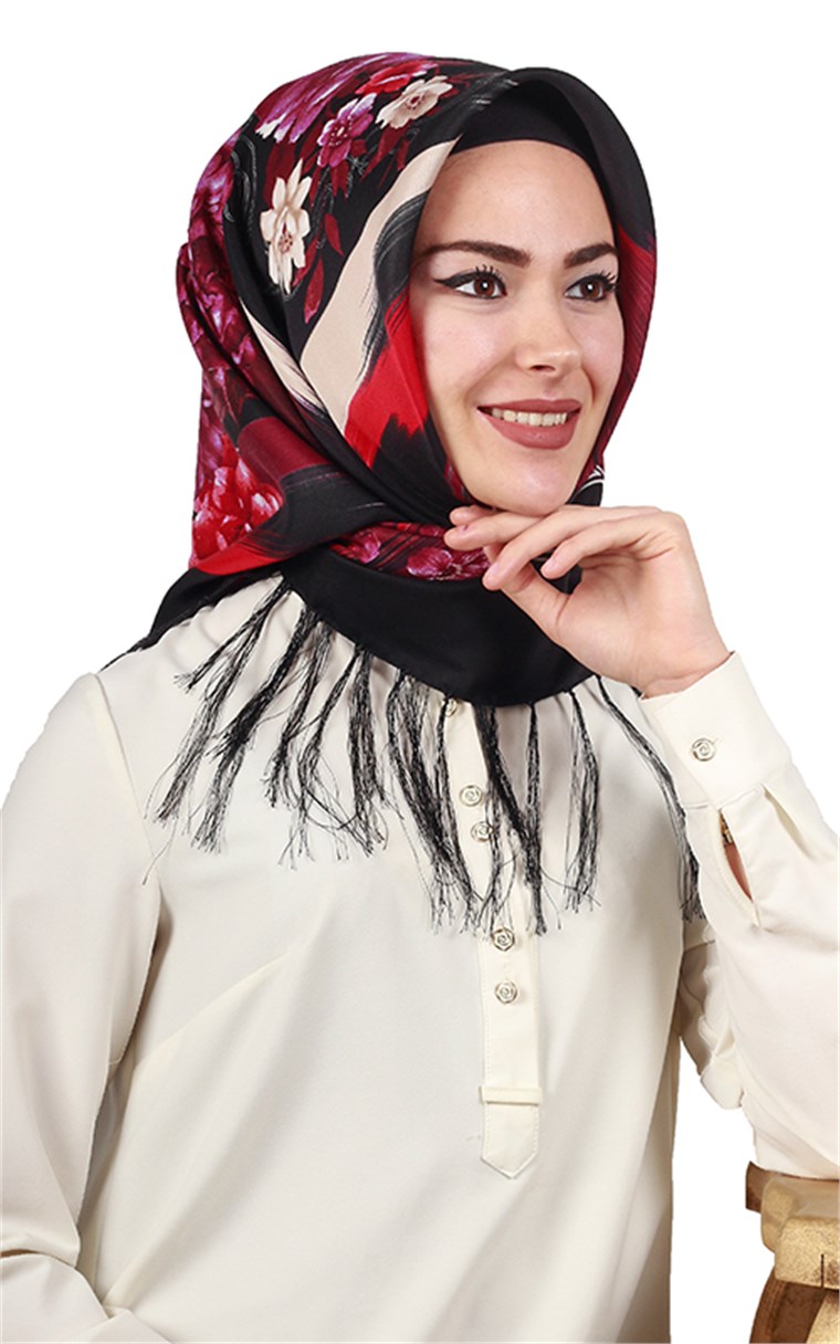 111-0022-08 PİRAMİT PÜSKÜLLÜ EŞARP