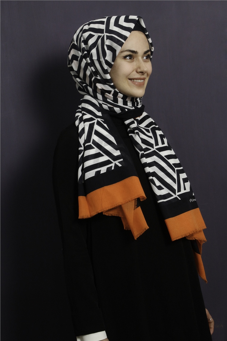 9Piramit Pamuklu Desenli Şal 1289-9