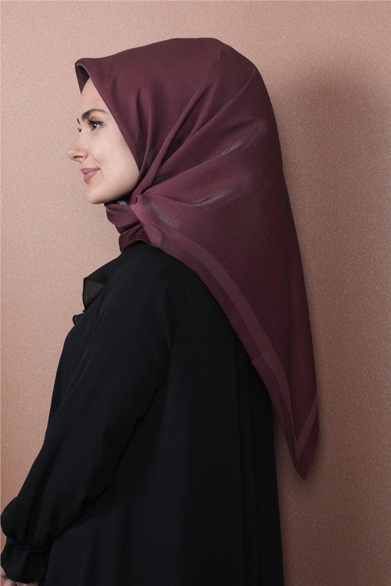 Abiye Bordürlü Eşarp 6002-13 Vişne Çürüğü