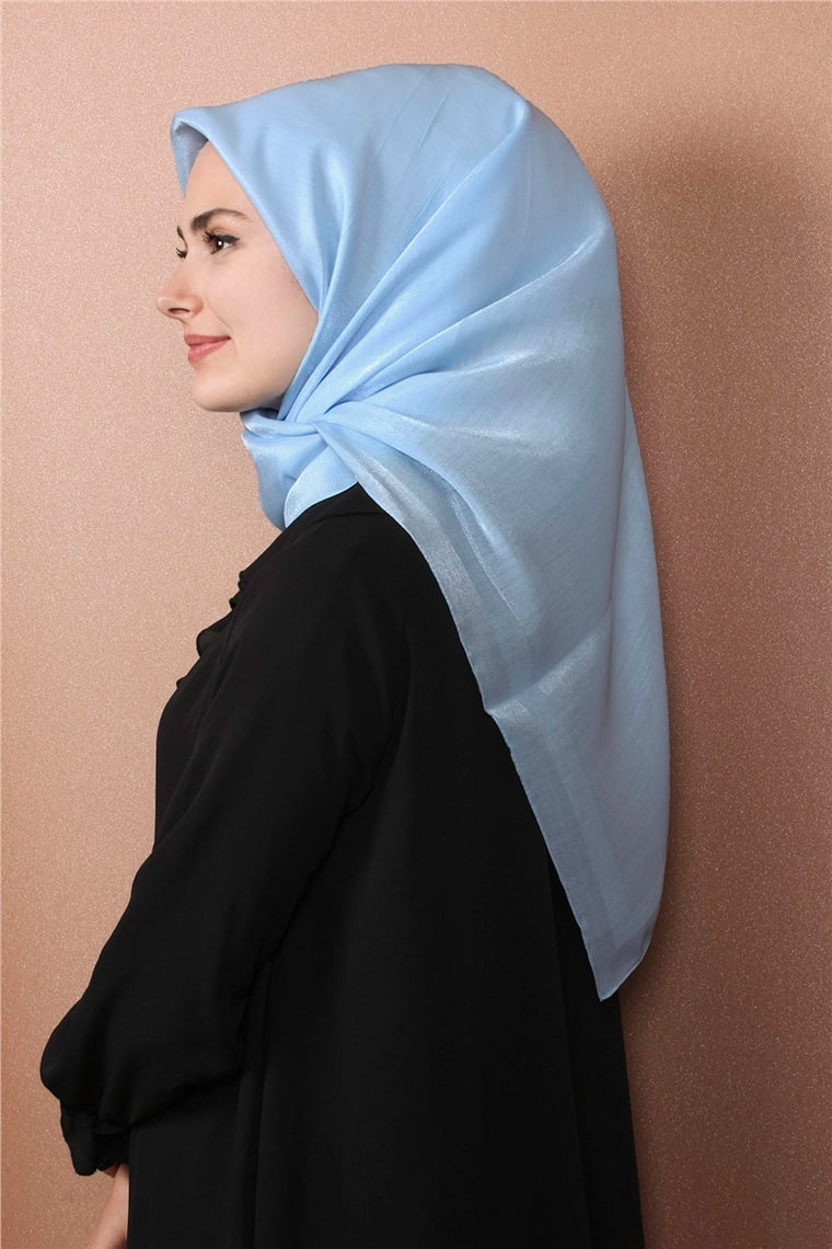 Abiye Bordürlü Eşarp 6002-9 Bebe Mavisi