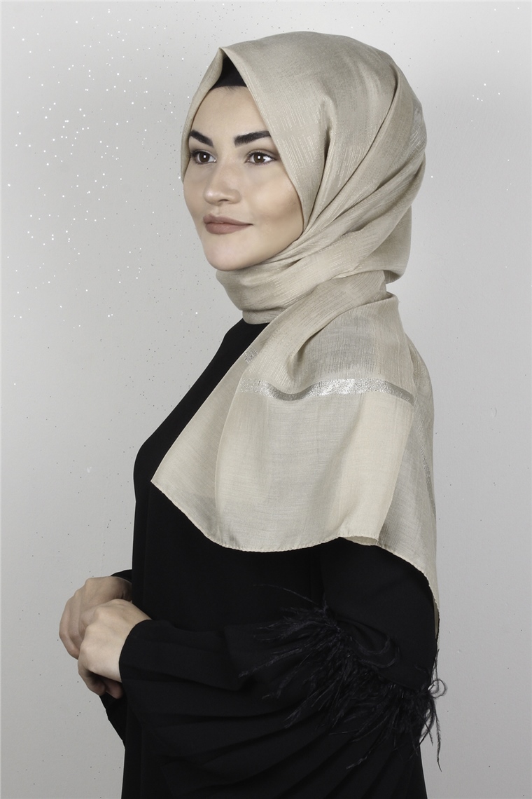 Açelya Şal 1372-7 Açık Vizon