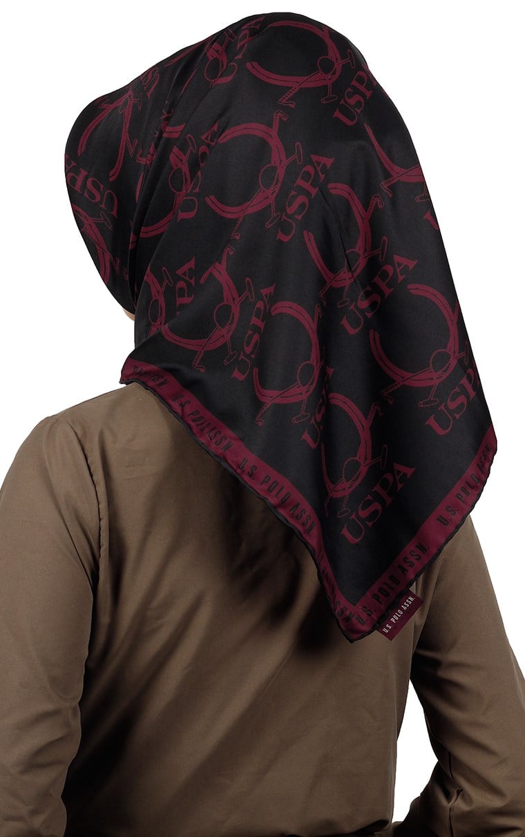 102-0030-07 U.S POLO ASSN EŞARP SİYAH BORDO