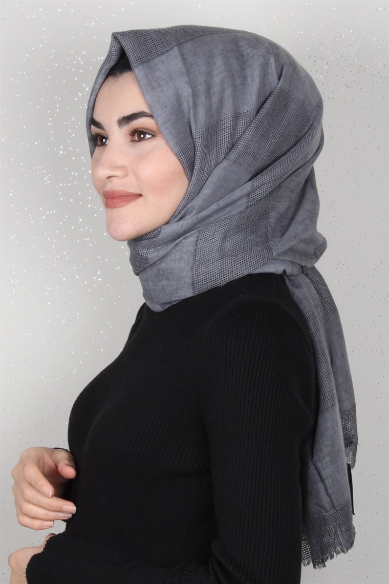 Akel İndigo Fileli Şal 140-16