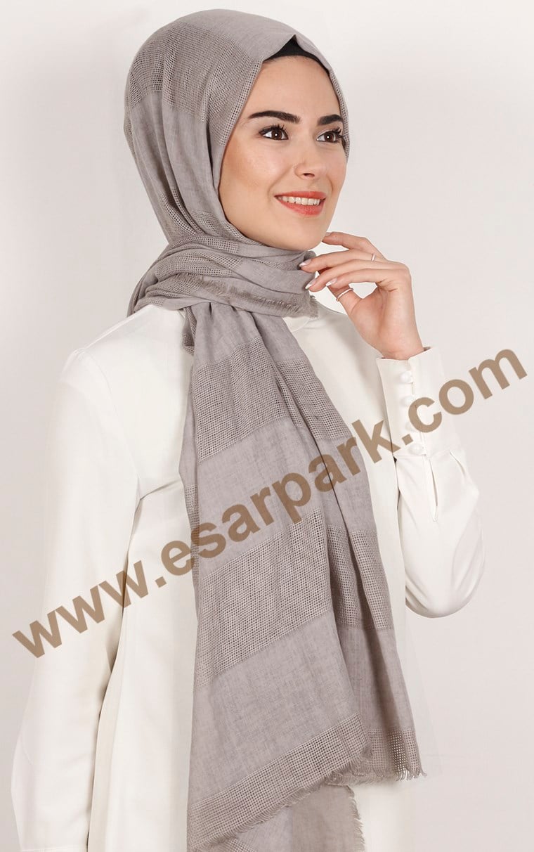 Akel İndigo Fileli Şal 140-17