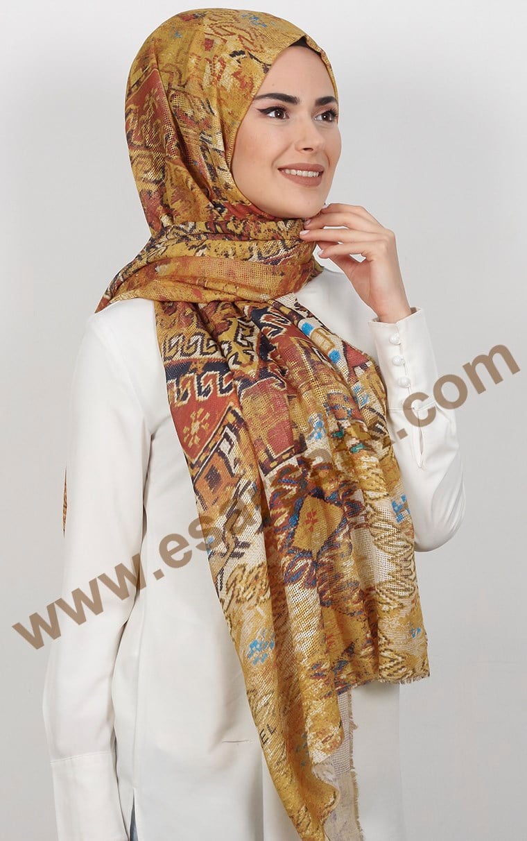 Akel Fileli Desenli Şal 153-10