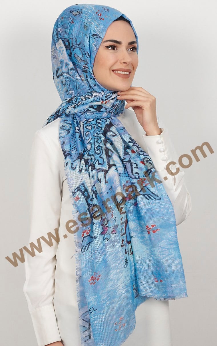 Akel Fileli Desenli Şal 153-12
