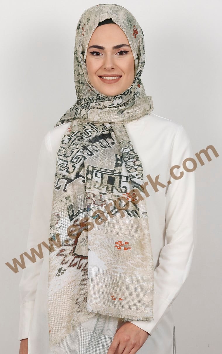 Akel Fileli Desenli Şal 153-6