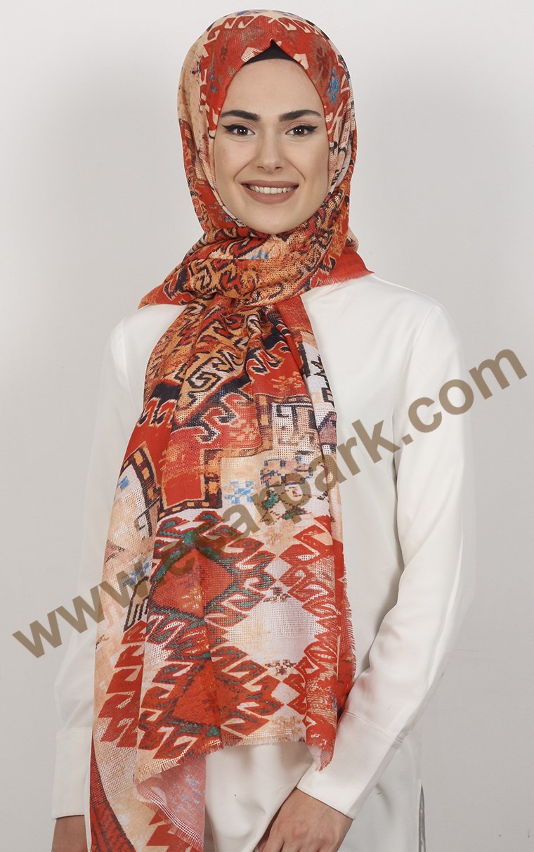Akel Fileli Desenli Şal 153-8