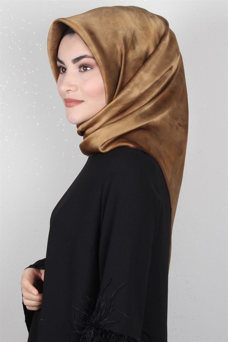 Aker Düz İpek Eşarp 7208701-332 Bal Köpüğü