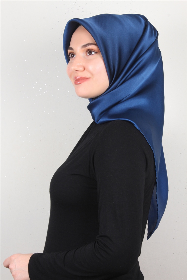 Aker Düz İpek Eşarp 7656701-326 Saks Mavisi